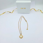Vintage Christian Dior Diamond-Shaped Logo Necklace