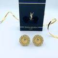 Vintage Yves Saint Laurent Crystal Stones Ear Clips