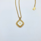 Vintage Christian Dior Diamond-Shaped Logo Necklace – view 2