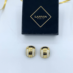 Vintage Lanvin Rectangular Domed Clip Earrings – view 2