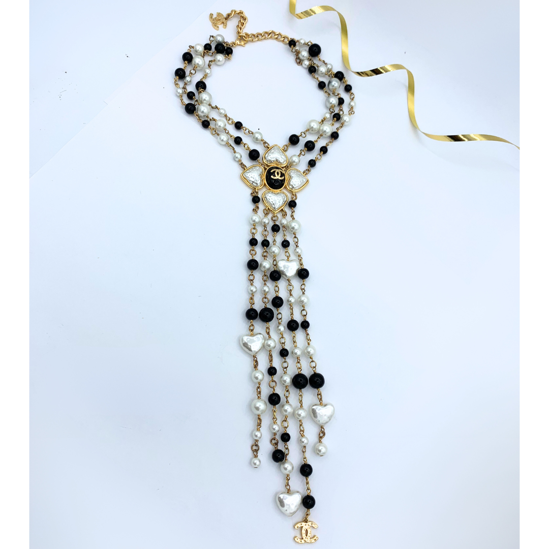 Vintage Chanel Chandelier Faux Pearl Necklace
