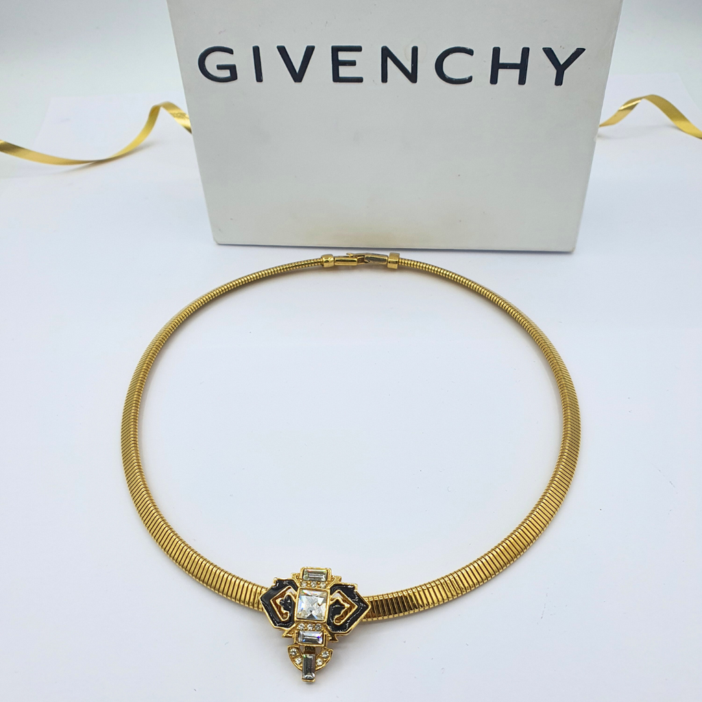Vintage Givenchy Art Deco Triangular Centrepiece Necklace – view 3