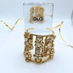 Vintage Dolce & Gabbana Open Cuff Floral Crystal Bracelet – view 2