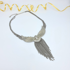 Vintage Statement Necklace – Eagle with Chain Fringe