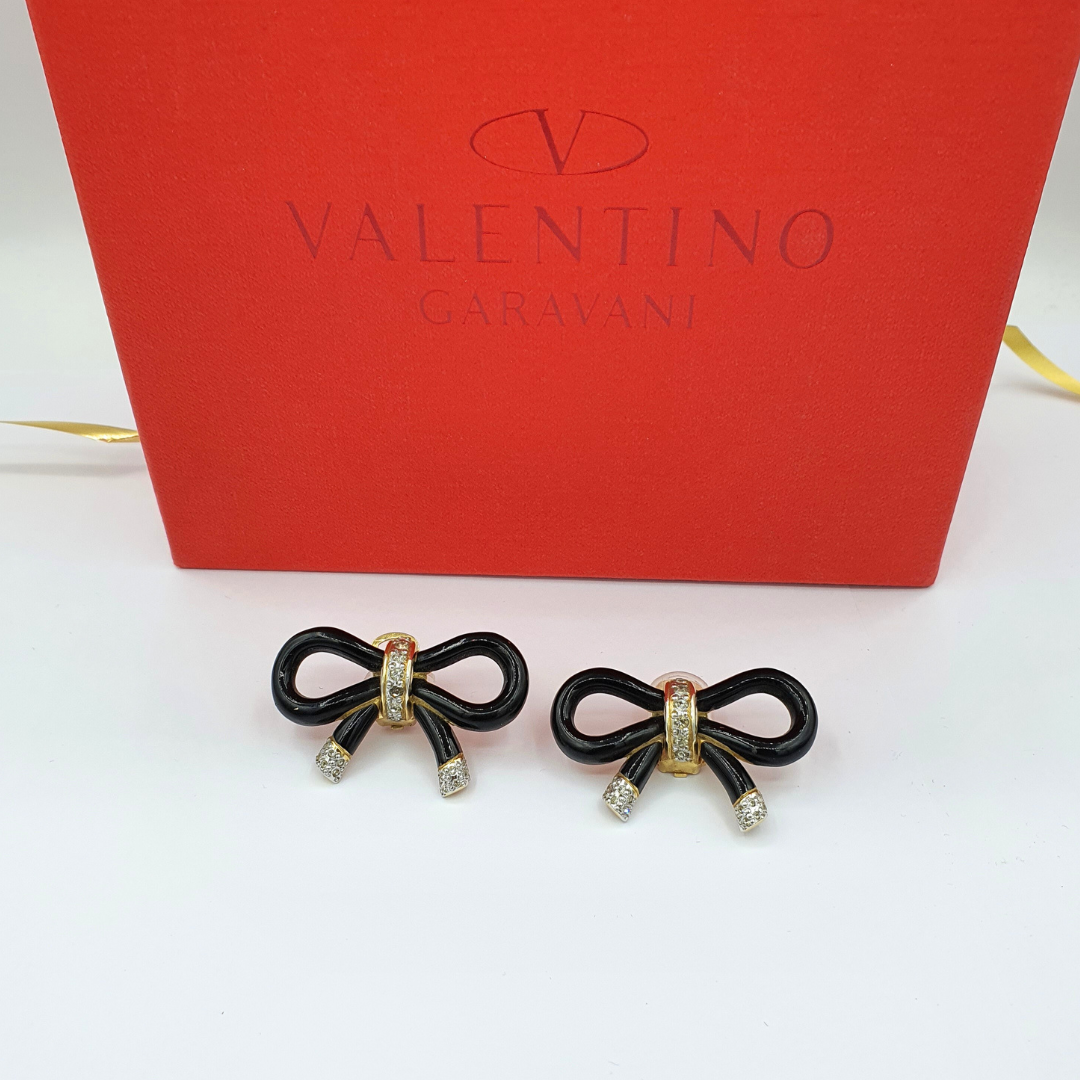 Vintage Valentino Bow Clip Earrings