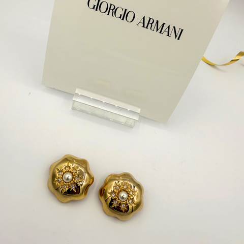 Giorgio Armani Bloemachtige Clip Oorbellen