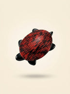 Vintage Lea Stein XL Turtle Brooch in Red Rhodoid – detail view