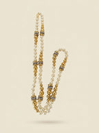Vintage Christian Dior Long Pearl & Gold Sautoir Necklace – detail view