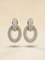 Vintage Christian Dior Crystal Pavé Statement Clip Earrings – detail view