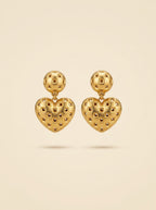 Vintage Escada Gold Heart Clip Earrings – detail view