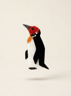 Vintage Lea Stein Penguin Brooch in Rhodoid – detail view