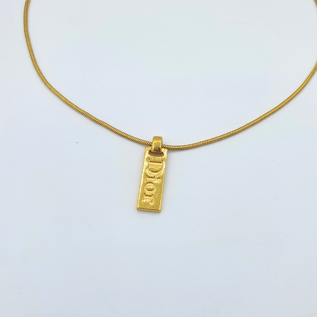 Vintage Christian Dior Logo Necklace – view 2