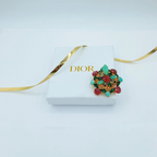 Vintage Signed Christian Dior Brooch – 1964 – Henkel & Grosse | Ruby Red, Emerald & Turquoise – view 3