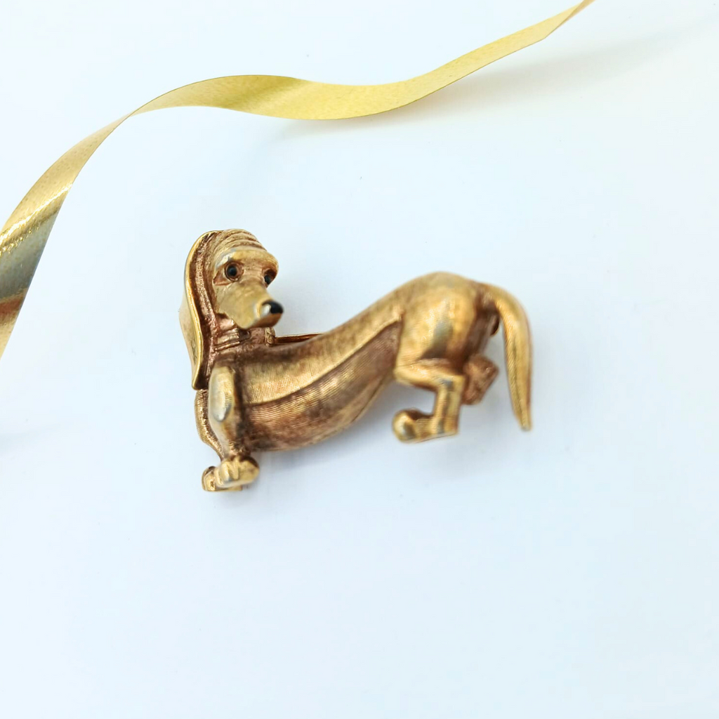 Vintage Marcel Boucher Graceful Dachshund Brooch – view 2