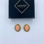 Vintage Lanvin Peach-Coloured Clip Earrings – view 2