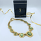 Vintage Collier Necklace Yves Saint Laurent Bright Green Cabuchons