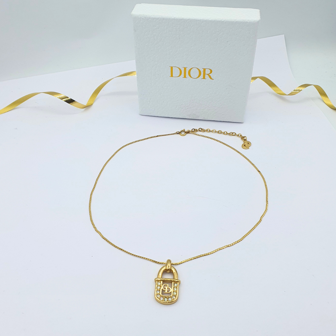 Vintage Christian Dior Padlock Necklace