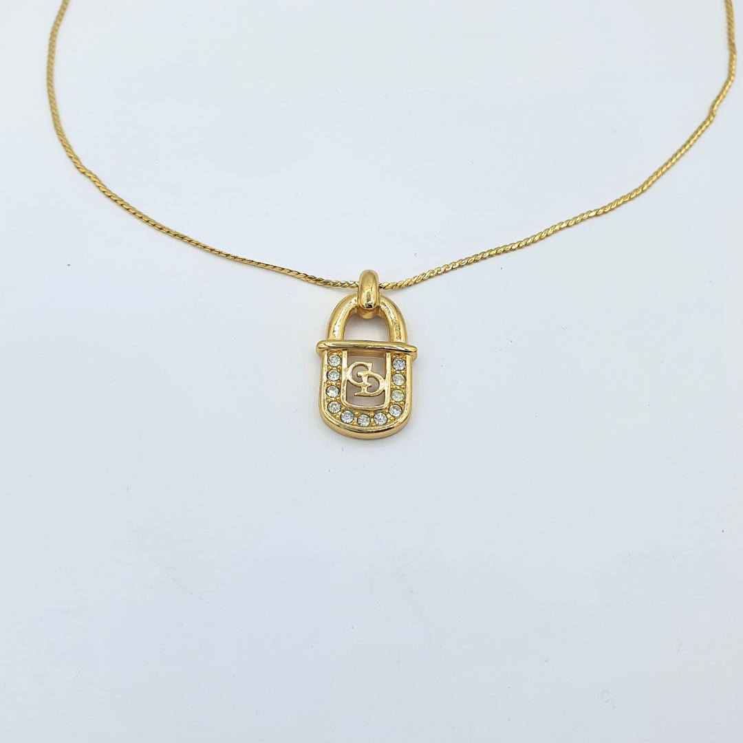 Vintage Christian Dior Padlock Necklace – view 2