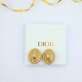 Vintage Christian Dior Oval Domed Clip Earrings
