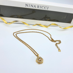Nina Ricci – Vintage Monogram Necklace with Crystals – view 3