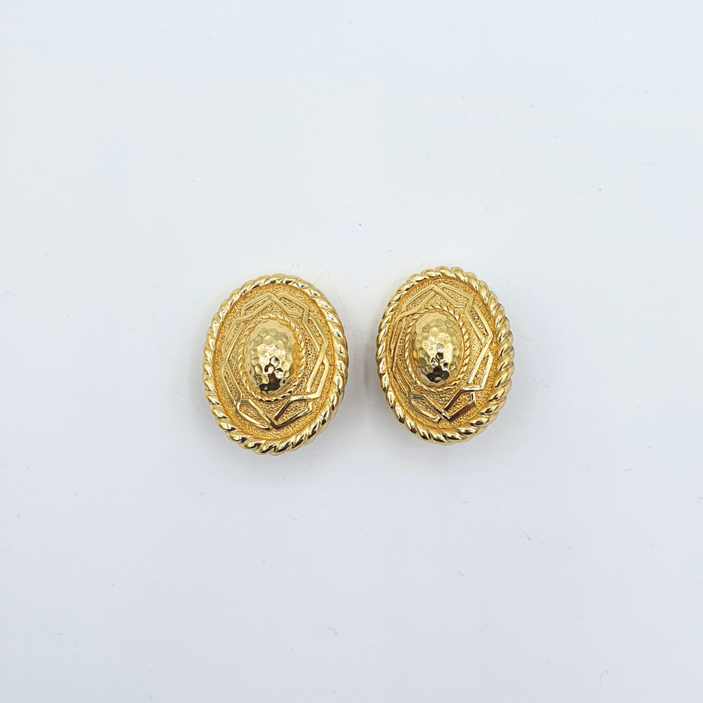 Vintage Christian Dior Oval Domed Clip Earrings – view 2