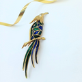Vintage Marcel Boucher Royal Blue and Emerald Green Bird Brooch