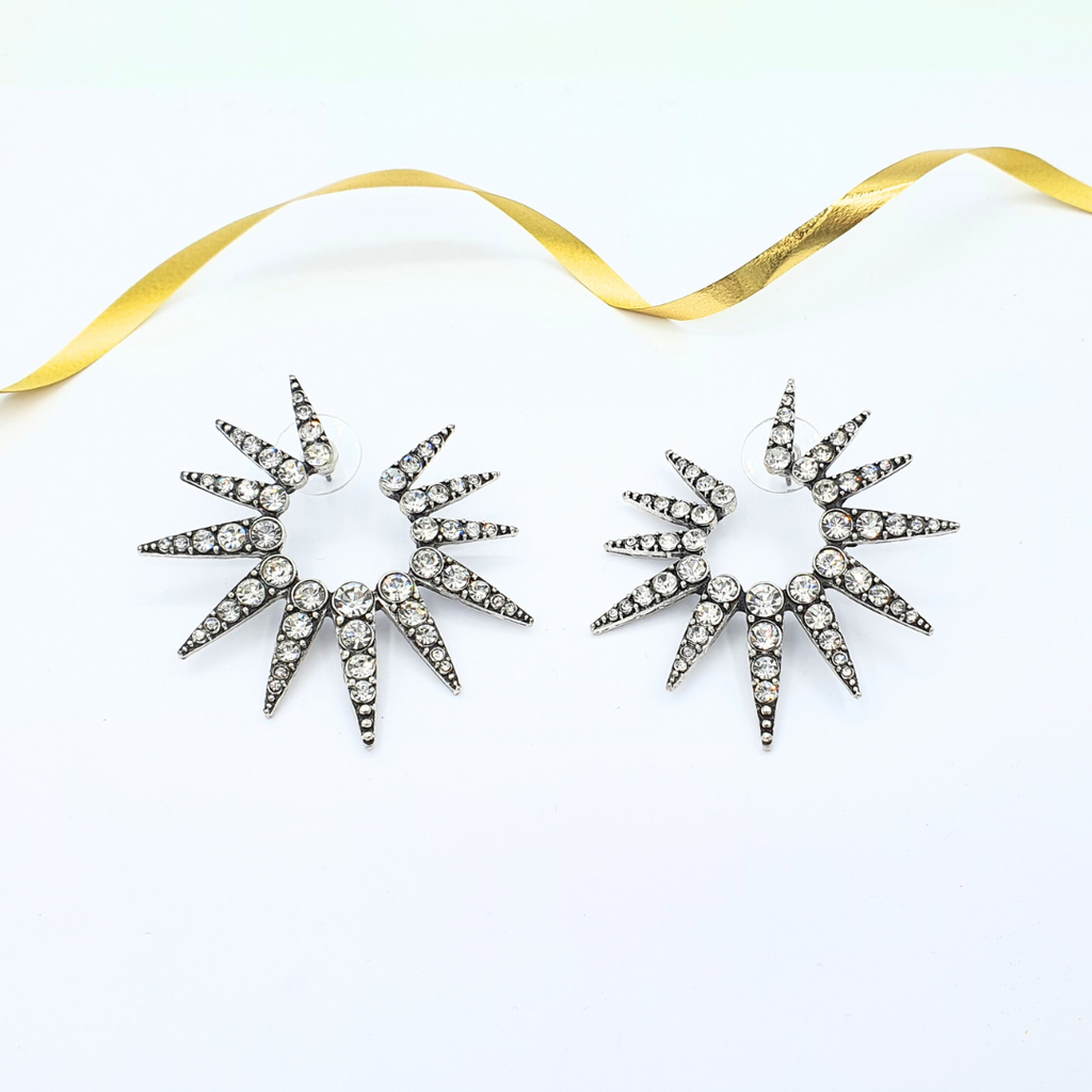 Vintage Oscar de la Renta Star Crystal Earrings