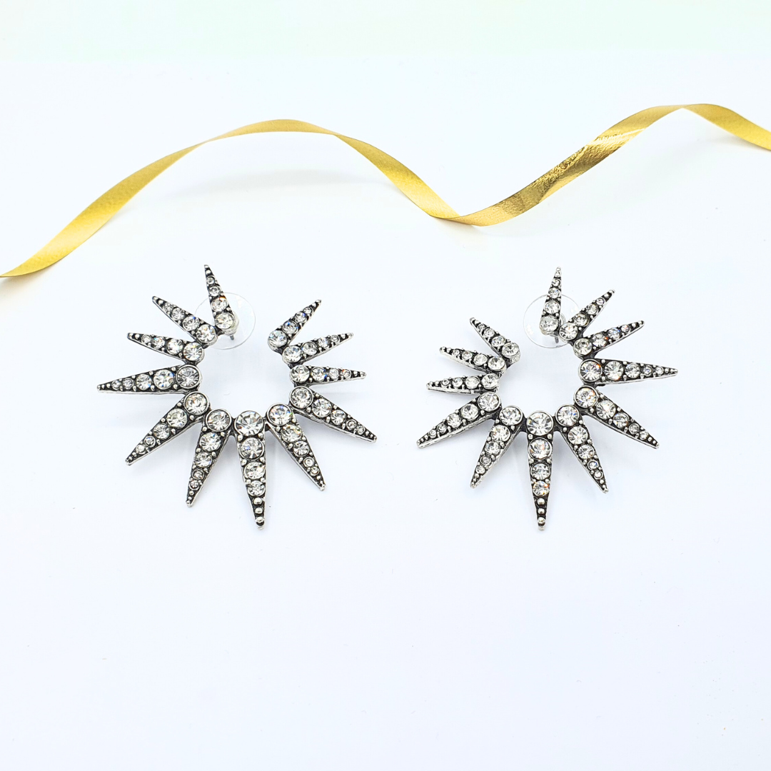 Vintage Oscar de la Renta Star Crystal Earrings