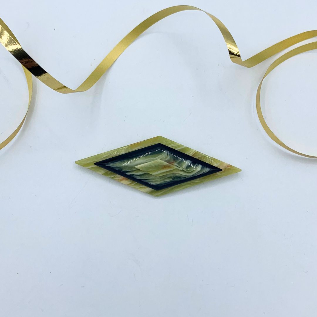 Vintage Lea Stein Geometric Brooch