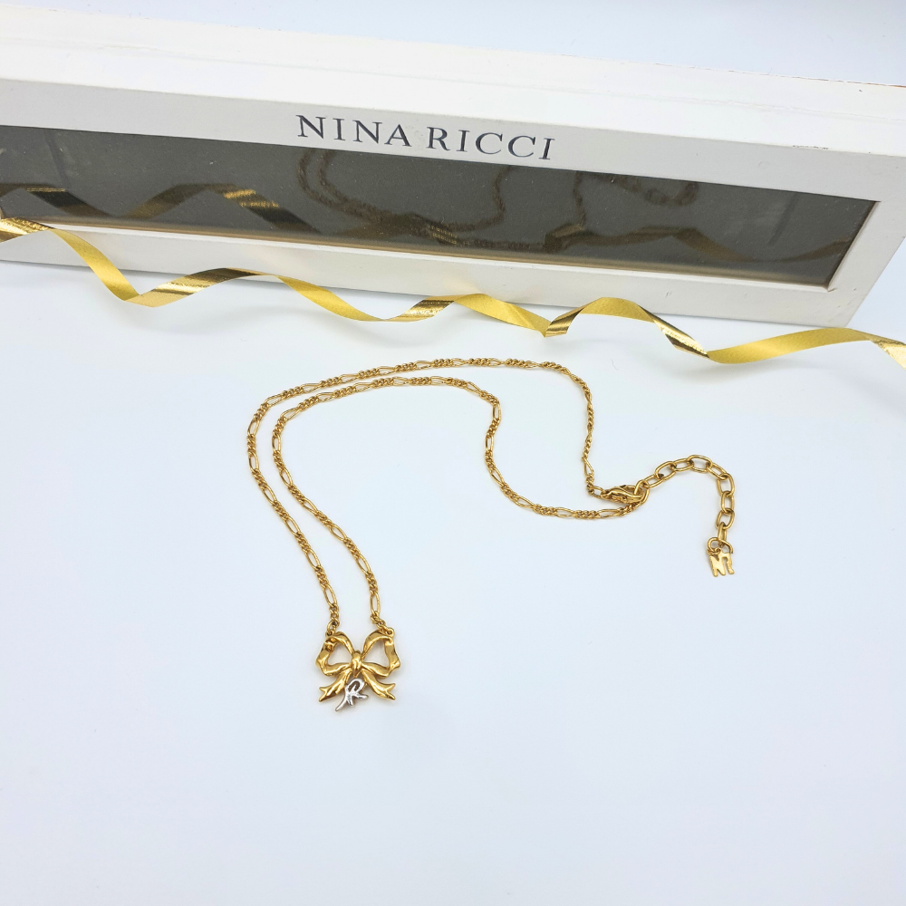 Nina Ricci – Vintage Bow Necklace with Signature Detail