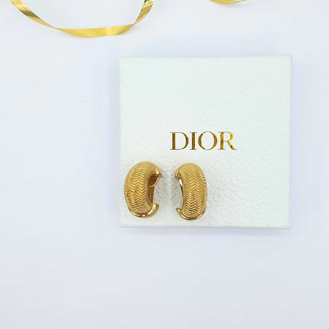 Vintage Christian Dior Crescent Clip Earrings