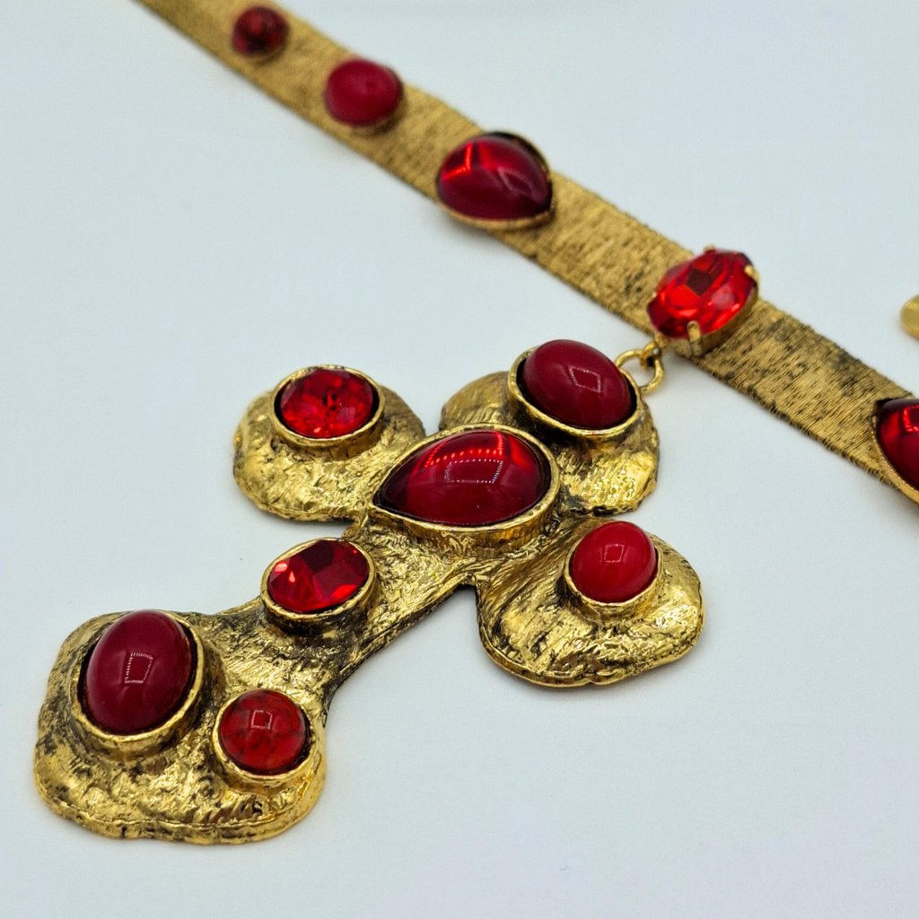 Vintage De Liguoro Choker Necklace with Cross – view 3