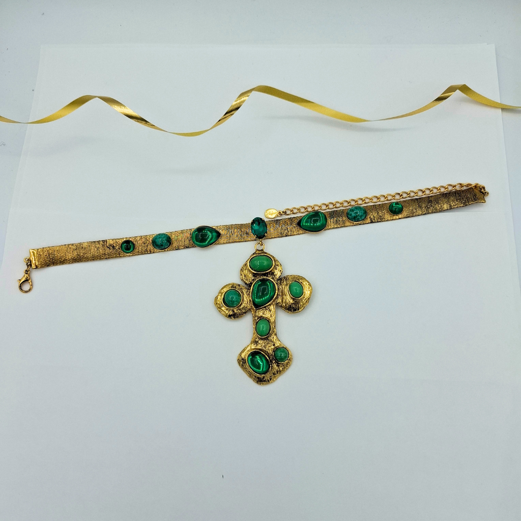Vintage De Liguoro Choker Necklace with Cross