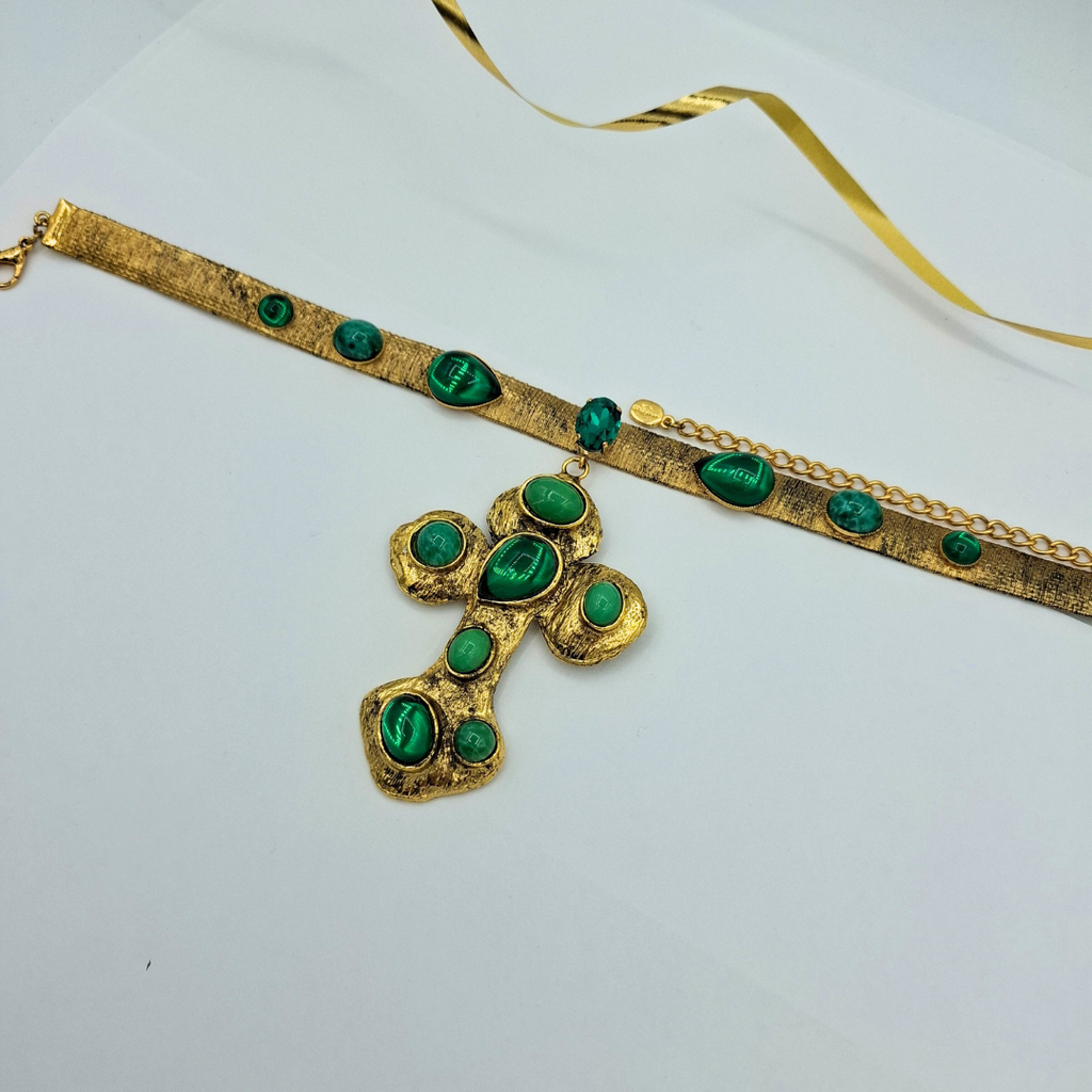 Vintage De Liguoro Choker Necklace with Cross – view 2