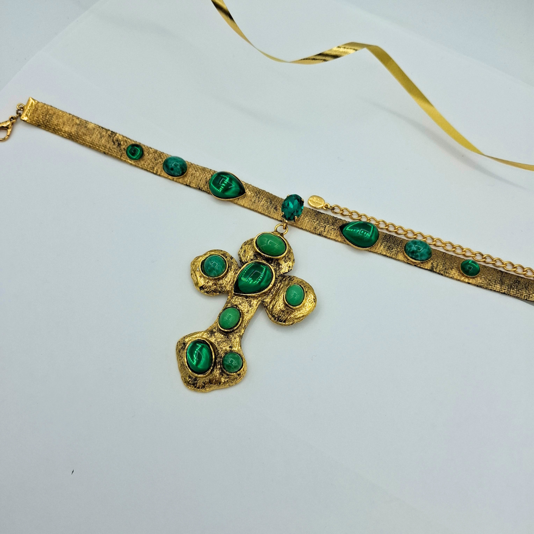 Vintage De Liguoro Choker Necklace with Cross – view 2