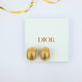 Vintage Christian Dior Domed Half-Round Clip Earrings
