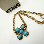Moschino – Vintage Necklace with Turquoise Cabochons
