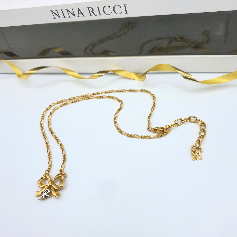 Nina Ricci – Vintage Bow Necklace with Signature Detail – view 3