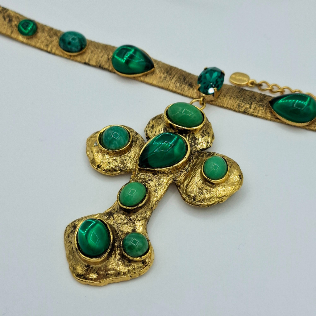 Vintage De Liguoro Choker Necklace with Cross – view 3
