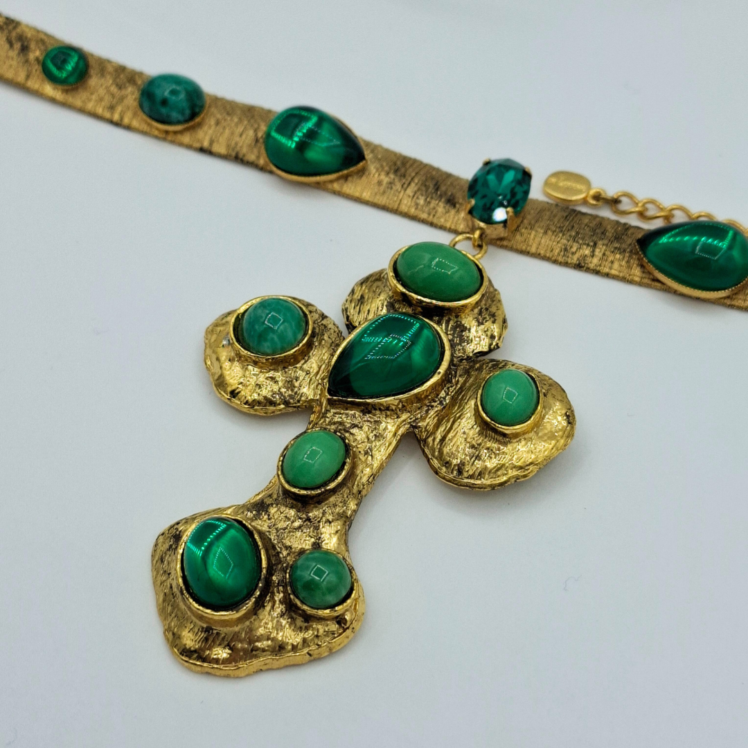 Vintage De Liguoro Choker Necklace with Cross – view 3