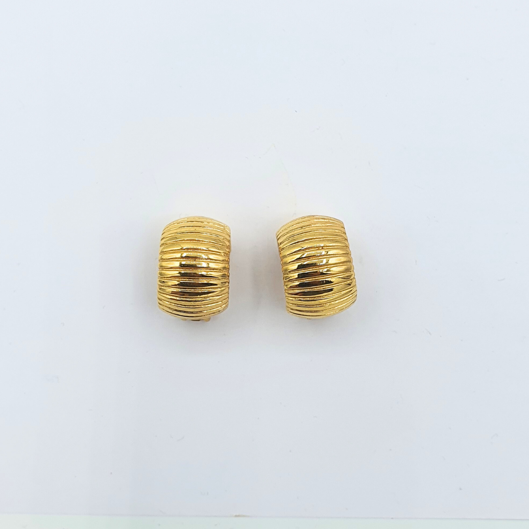 Vintage Christian Dior Domed Half-Round Clip Earrings – view 2