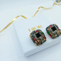 Vintage Christian Dior Organic Colours Crystal Clip Earrings 1962