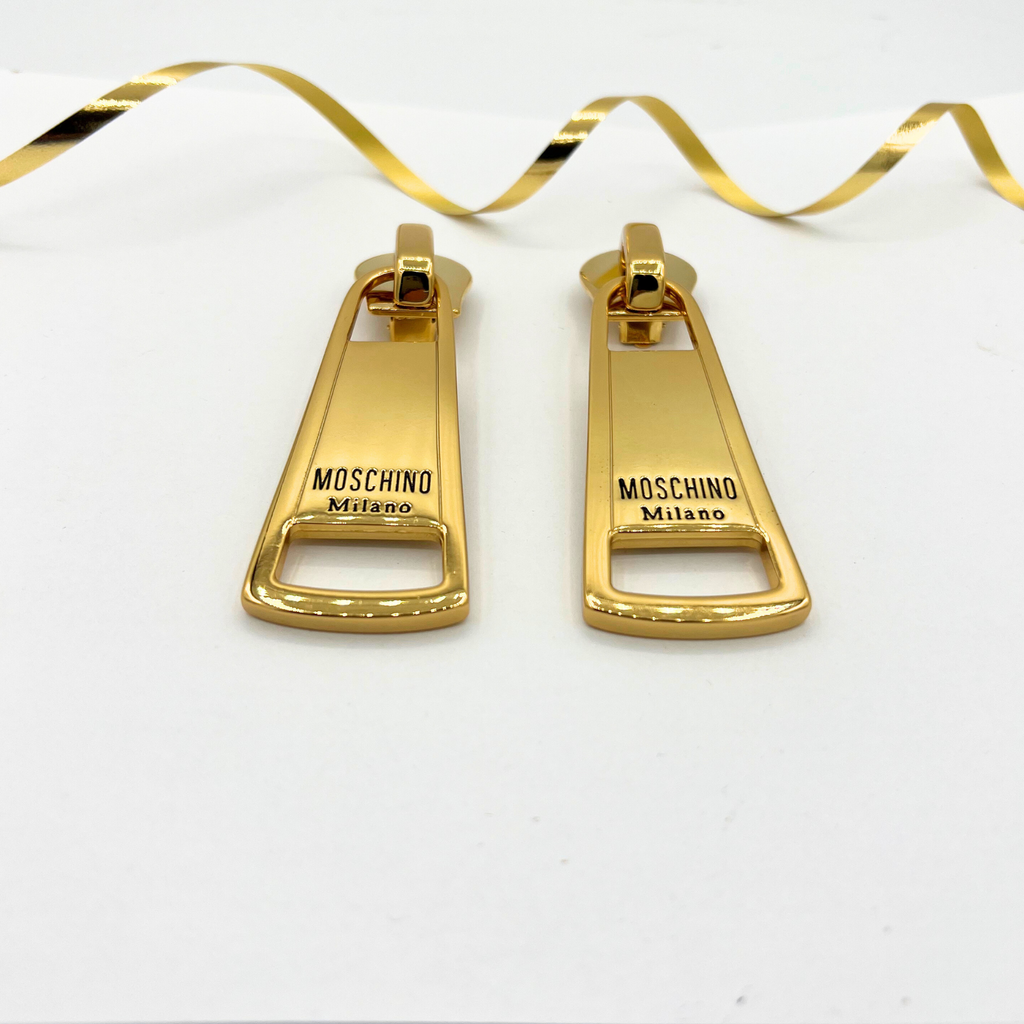 Vintage Moschino Oversized Zip Fastening Earrings – view 2