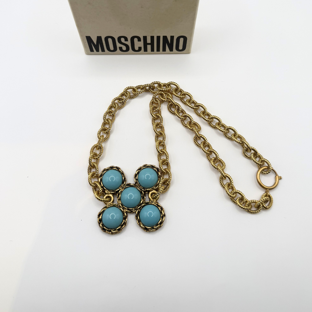 Moschino – Vintage Necklace with Turquoise Cabochons – view 3