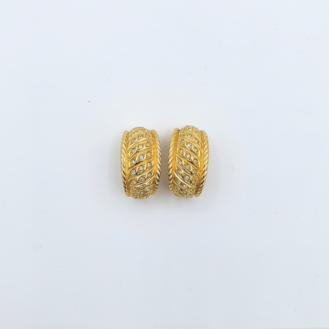Vintage Christian Dior Hoop Clip Earrings – view 2