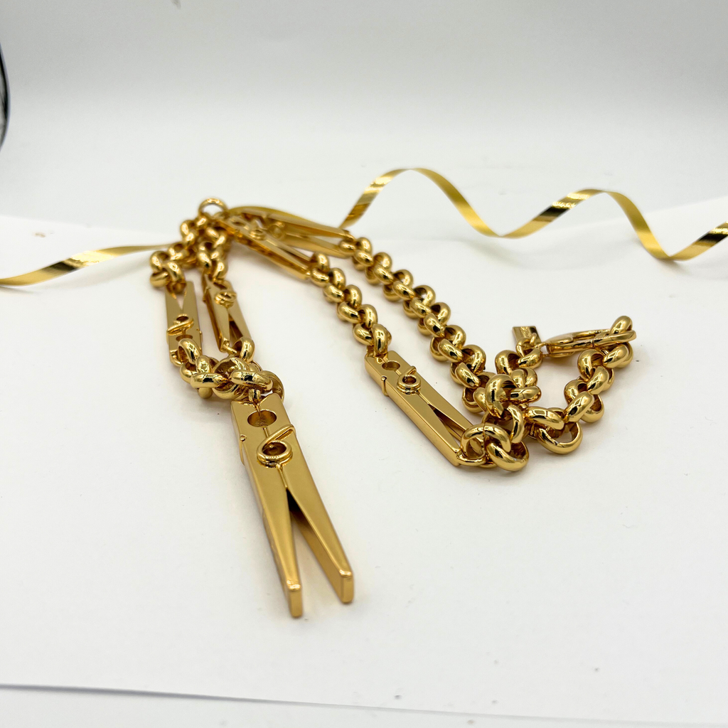Vintage Moschino Clothespin Necklace