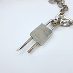 Givenchy – Vintage Silver-Tone Chain Necklace with Padlock – view 4
