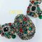 Zeldzame Christian Dior Statement Ketting – Couture Collectie 1962 – Multicolor Strass & Verguld Messing