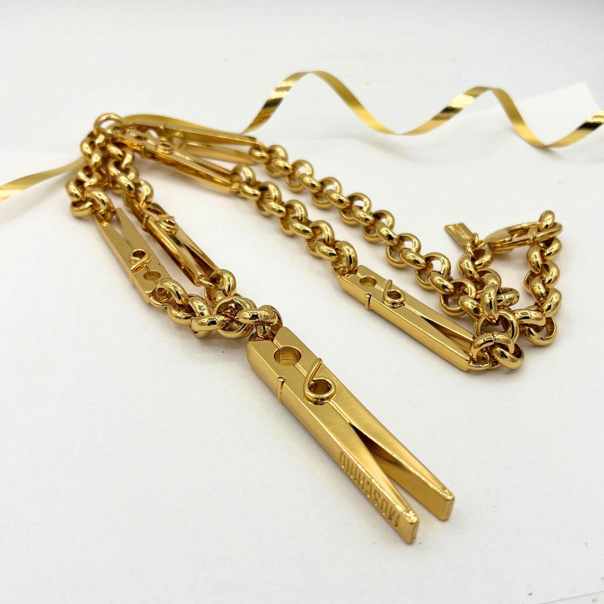 Vintage Moschino Clothespin Necklace – view 2