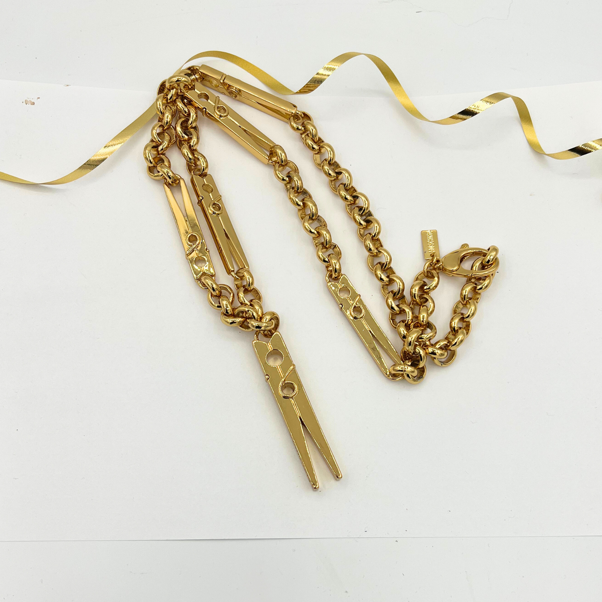 Vintage Moschino Clothespin Necklace – view 3